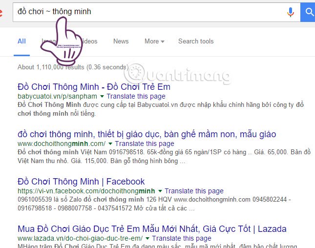  Tìm kiếm theo kết quả liên quan trên Google