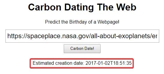 Sử dụng Carbon Dating the Web