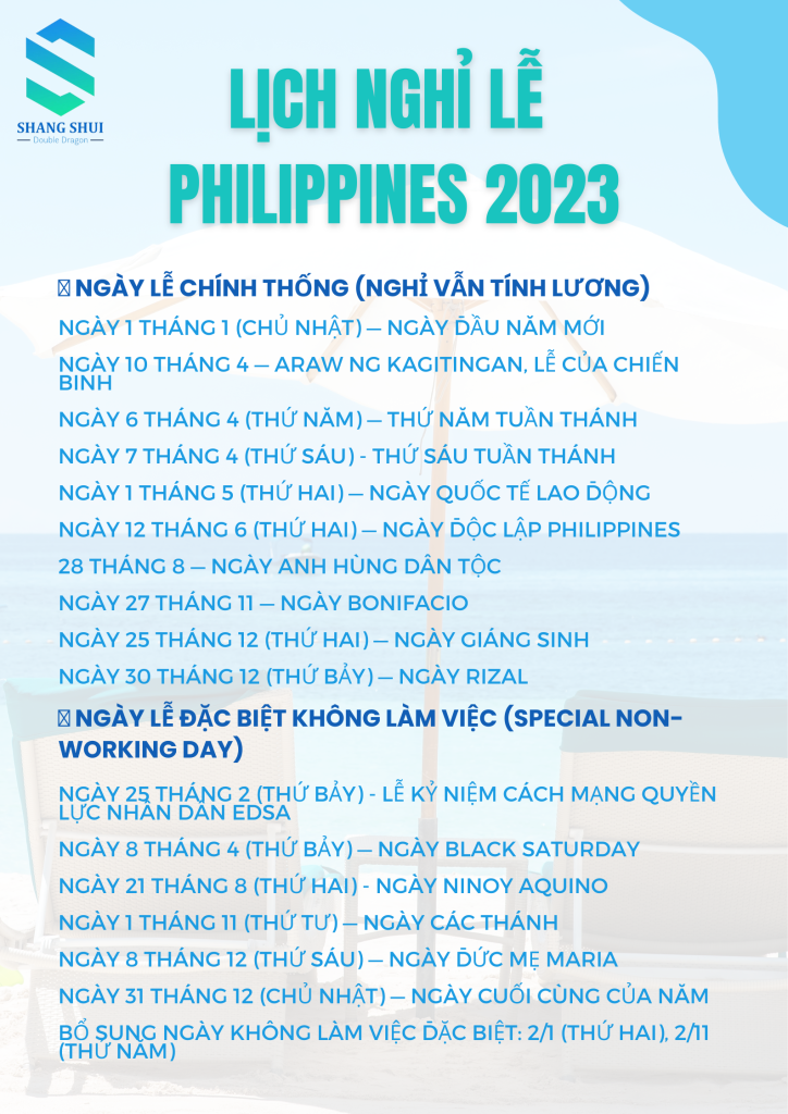 Lịch nghỉ lễ Philippines 2023