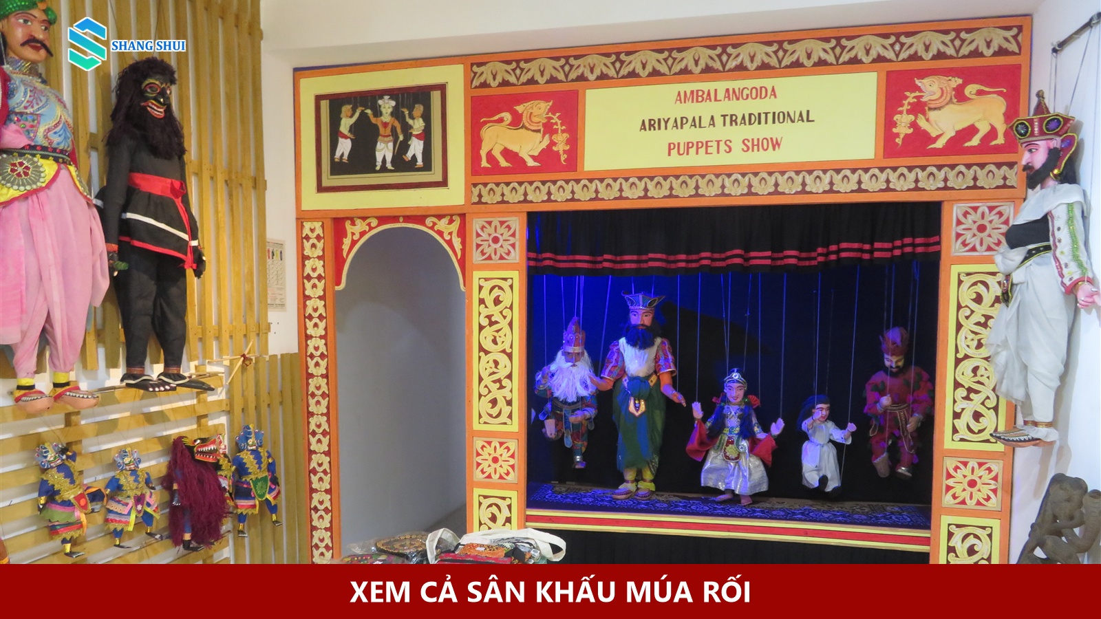 Khu trưng bày sân khấu múa rối dây tại bảo tàng ở Ambalangoda.